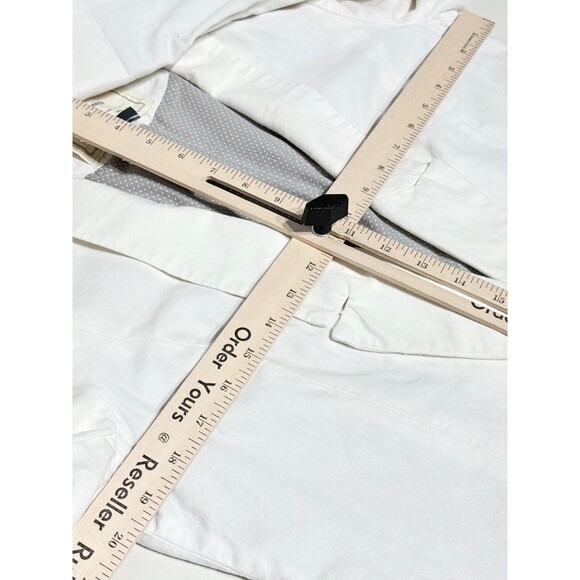 Cartonnier Anthropologie Linen Blend Blazer Jacket Women’s 10 Medium Boho White - Picture 12 of 12